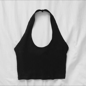 Forever 21 Cropped Black Halter Top